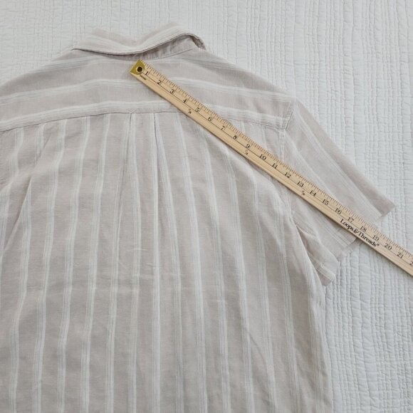 Panama Jack Linen Blend Shirt Men's Size L Beige Stripe NEW Button-Up Collared - Picture 12 of 14